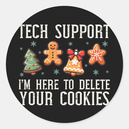Xmas Tech Support Christmas Cookies Women Men Runder Aufkleber (Vorderseite)