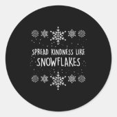 Xmas Themed Spread Kindness Like Snowflakes Merry Runder Aufkleber (Vorderseite)