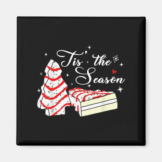 Xmas Tis' The Season Christmas Tree Cakes Debbie B Magnet (Vorne)