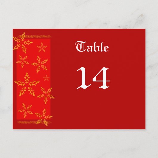 Xmas-Tischnummer Postkarte (Vorderseite)
