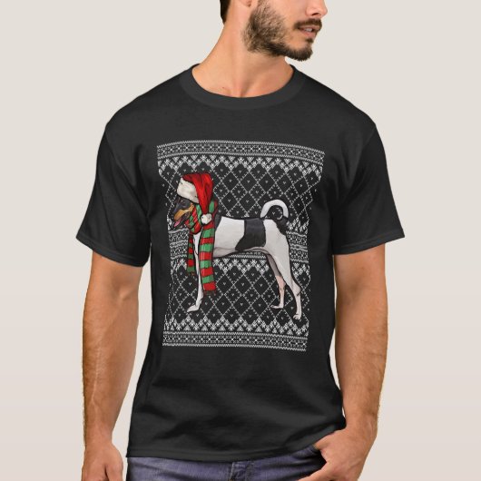 Xmas Toy Fox Terrier Santa Claus Hat Ugly Christma T-Shirt (Vorderseite)