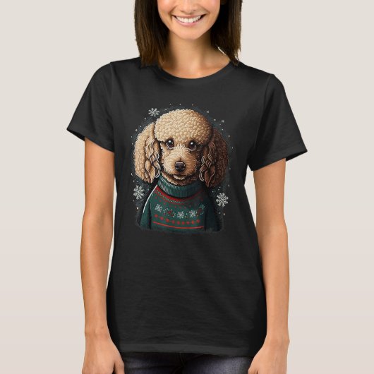 Xmas Toy Poodle Santa on Christmas Poodle T-Shirt (Vorderseite)