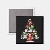 Xmas Tree Bowling Xmas Lights Weihnachtsball P Magnet (Vorderseite/Rückseite)