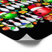 Xmas Tree Bowling Xmas Lights Weihnachtsball P Poster (Ecke)