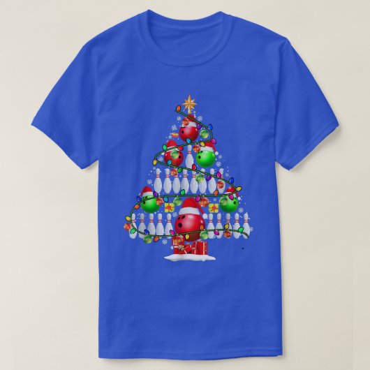 Xmas Tree Bowling Xmas Lights Weihnachtsball P T-Shirt (Design vorne)