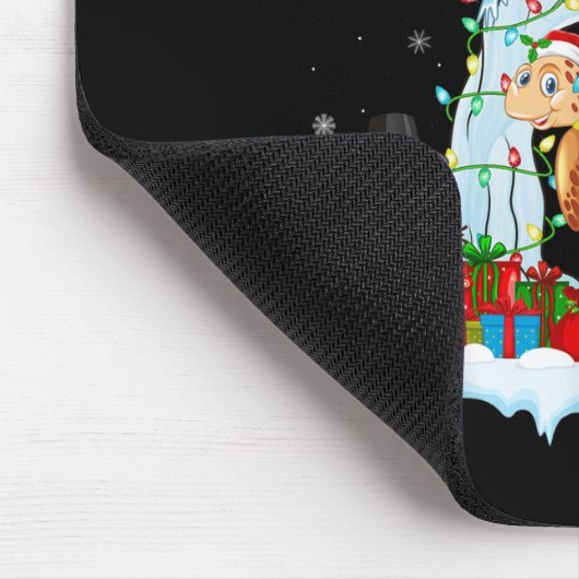 Xmas Tree Decoration Lighting Sea Turtle Christmas Mousepad (Ecke)