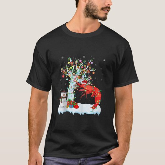 Xmas Tree Decoration Lighting Shrimp Fish Christma T-Shirt (Vorderseite)