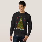 Xmas Tree Decorations Lights Santa Alpaca Christma Sweatshirt (Vorne ganz)