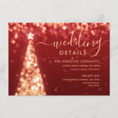 Xmas Tree Gold Red Wedding Details Card Begleitkarte (Vorderseite)