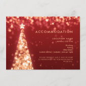 Xmas Tree Gold Red Wedding Details Card Begleitkarte (Rückseite)