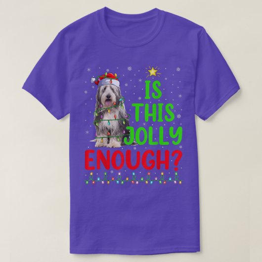 Xmas Tree Is This Jolly Enough Bearded Collie Chri T-Shirt (Design vorne)