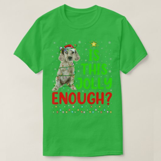 Xmas Tree ist dieses Jolly genug englische Setter T-Shirt (Design vorne)