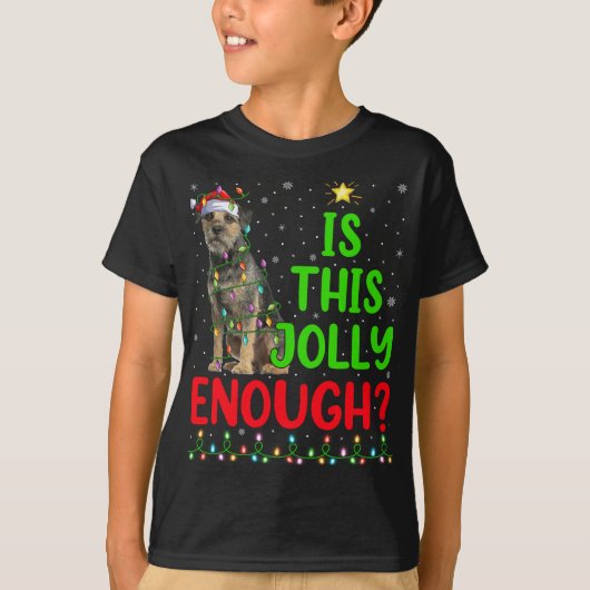 Xmas Tree ist dieses jolly genug Grenze Terrier Ch T-Shirt (Vorderseite)