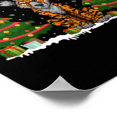 Xmas Tree Light African Wild Dog Weihnachtsmannmüt Poster (Ecke)