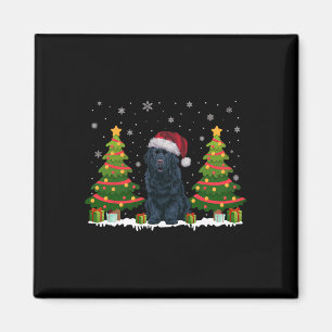 Xmas Tree Light Neufundland Dog Weihnachtsmannmütz Magnet
