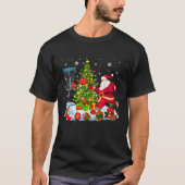 Xmas Tree Light präsentiert Santa Playing Disk Gol T-Shirt (Vorderseite)