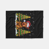 Xmas Tree Light Scottish Terrier Dog Santa Christm Fleecedecke (Vorderseite (Horizontal))