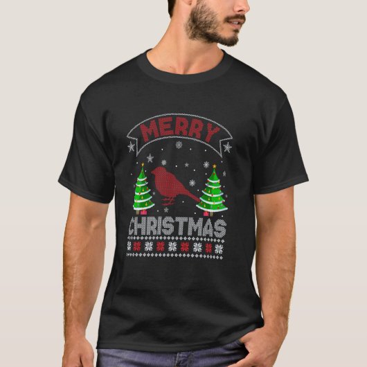 Xmas Tree Lighting Men Frauen Sparrow Ugly Christm T-Shirt (Vorderseite)