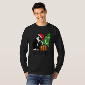 Xmas Tree Lighting Santa Black Cat Christmas T-Shirt (Vorne ganz)