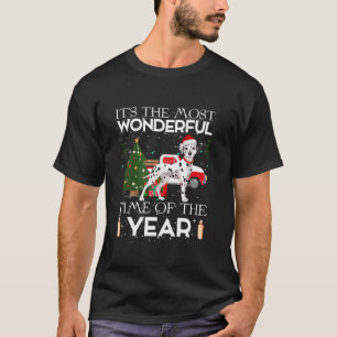 Xmas Tree Lighting Santa Dalmatiner Dog Christmas  T-Shirt