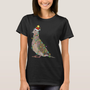 Xmas Tree Lighting Santa Mourning Dove Bird Christ T-Shirt
