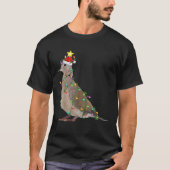 Xmas Tree Lighting Santa Mourning Dove Bird Christ T-Shirt (Vorderseite)