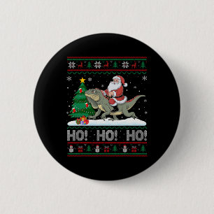 Xmas Tree Lighting Santa Riding Iguana Weihnachten Button