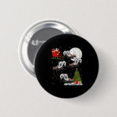 Xmas Tree Lighting Santa Riding Skunk Christmas  Button (Vorne & Hinten)