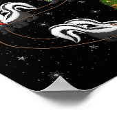 Xmas Tree Lighting Santa Riding Skunk Christmas  Poster (Ecke)