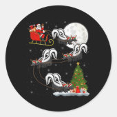 Xmas Tree Lighting Santa Riding Skunk Christmas T Runder Aufkleber (Vorderseite)