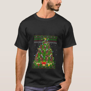 Xmas Tree Lighting Ugly Santa Neufundland Dog Chr T-Shirt