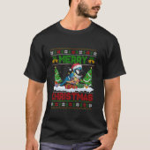 Xmas Tree Lighting Ugly Weihnachtsmannmütze Blue J T-Shirt (Vorderseite)