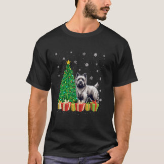 Xmas Tree Lighting Weihnachtsmannmütze Cairn Terri T-Shirt