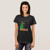 Xmas Tree Lighting Weihnachtsmannmütze Dobermann D T-Shirt (Vorne ganz)
