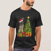 Xmas Tree Lighting Weihnachtsmannmütze German Shep T-Shirt (Vorderseite)