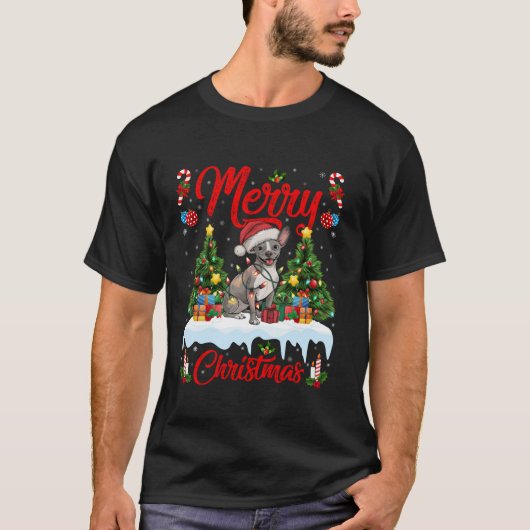 Xmas Tree Lighting Weihnachtsmannmütze Mexikanisch T-Shirt (Vorderseite)