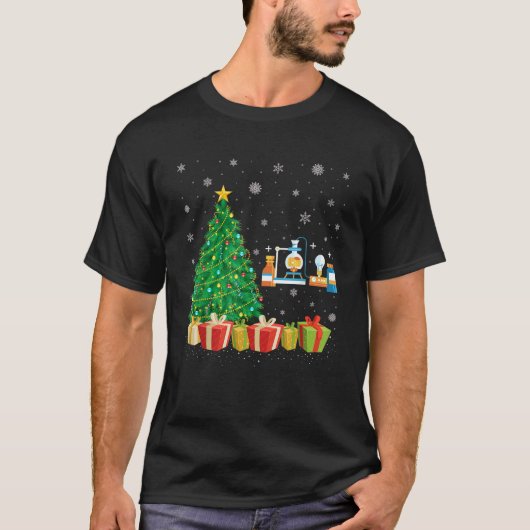 Xmas Tree Lighting Weihnachtsmannmütze Science Med T-Shirt (Vorderseite)