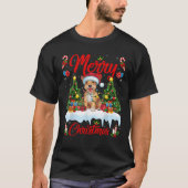 Xmas Tree Lighting Weihnachtsmannmütze Skye Terrie T-Shirt (Vorderseite)
