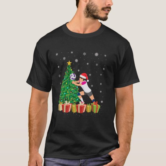 Xmas Tree Lighting Weihnachtsmannmütze Volleyball  T-Shirt (Vorderseite)