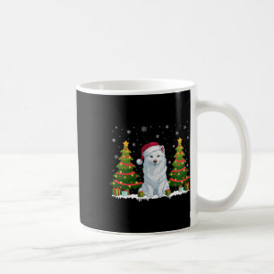 Xmas Tree Lights American Eskimo Dog Santa Christm Kaffeetasse