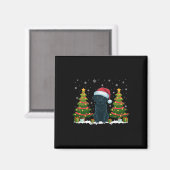 Xmas Tree Lights Black Labrador Dog Santa Christma Magnet (Vorderseite/Rückseite)