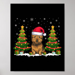 Xmas Tree Lights Cairn Terrier Dog Weihnachten Poster