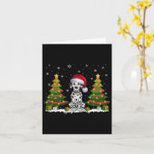 Xmas Tree Lights Dalmatiner Hund Weihnachtsmannmüt Karte (Gelbe Blume)