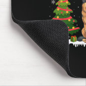 Xmas Tree Lights German Shepherd Dog Santa Christm Mousepad (Ecke)