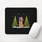 Xmas Tree Lights German Shepherd Dog Santa Christm Mousepad (Mit Mouse)
