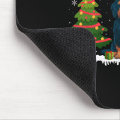 Xmas Tree Lights Labradoodle Dog Weihnachtsmannmüt Mousepad (Ecke)