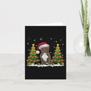 Xmas Tree Lights Pitbull Weihnachtsmannmütze Weihn Karte