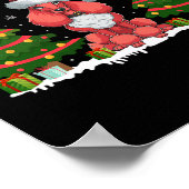 Xmas Tree Lights Poodle Dog Weihnachtsmannmütze We Poster (Ecke)