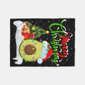 Xmas Tree Lights Santa Hat Avocado Fruit Christmas Fleecedecke (Vorderseite (Horizontal))