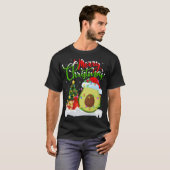 Xmas Tree Lights Santa Hat Avocado Fruit Christmas T-Shirt (Vorne ganz)